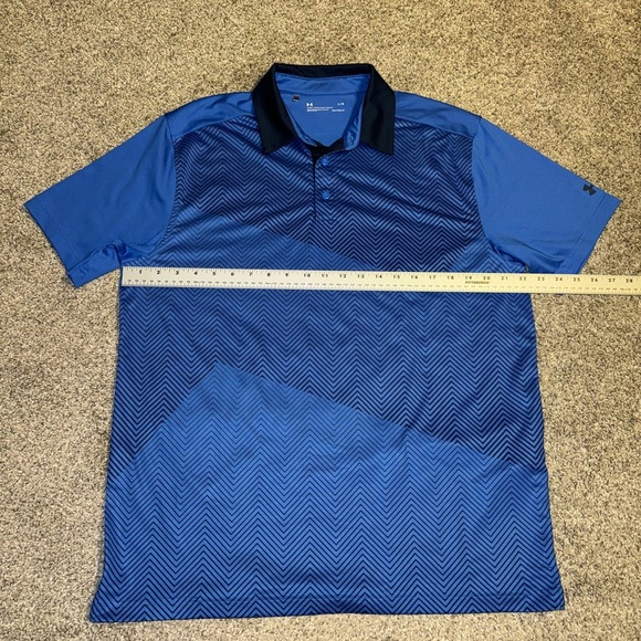 Under Armour Mens L Heat Gear Loose Performance Polo Golf Shirt Lot of 3 Striped - Picture 16 of 16